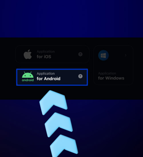 Click on the button with the Android logo in 1win