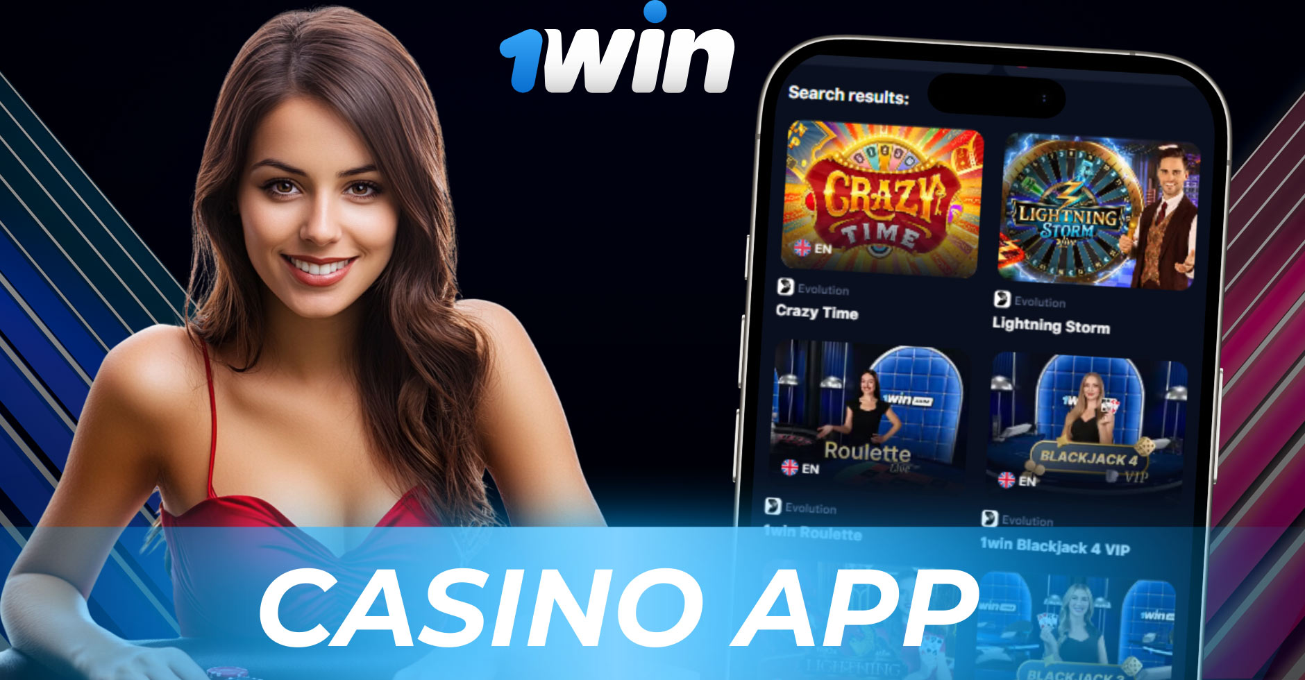The 1win casino app has a lot games