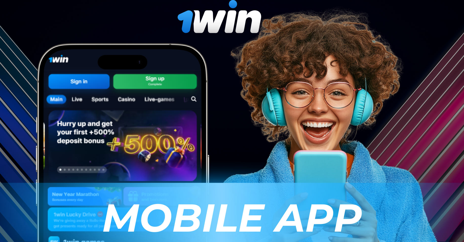 1Win has a mobile app for Android and iOS