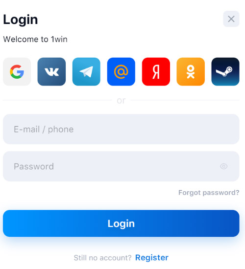Log in to 1win
