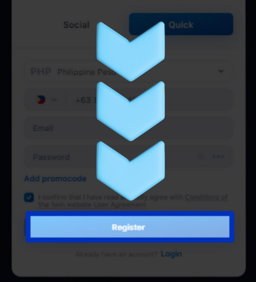 Click on the 1win confirmation button